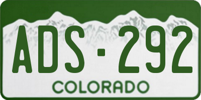 CO license plate ADS292