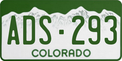 CO license plate ADS293
