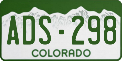 CO license plate ADS298