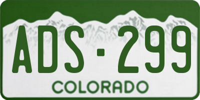 CO license plate ADS299