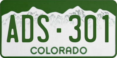 CO license plate ADS301