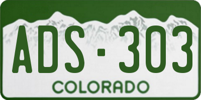 CO license plate ADS303