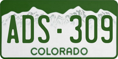 CO license plate ADS309