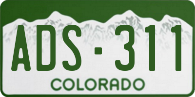 CO license plate ADS311