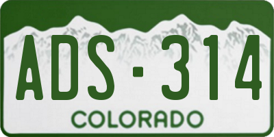CO license plate ADS314