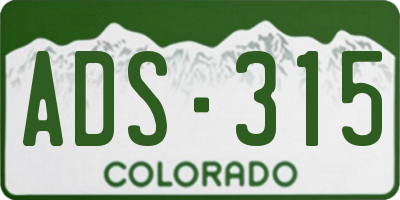 CO license plate ADS315
