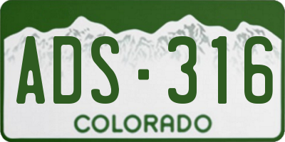 CO license plate ADS316