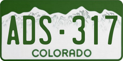 CO license plate ADS317