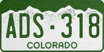 CO license plate ADS318