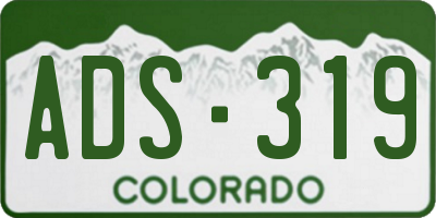 CO license plate ADS319