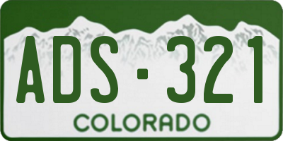 CO license plate ADS321