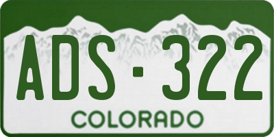 CO license plate ADS322