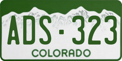 CO license plate ADS323