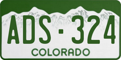 CO license plate ADS324