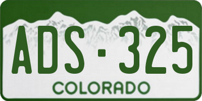 CO license plate ADS325