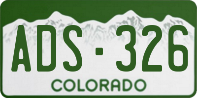 CO license plate ADS326