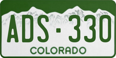CO license plate ADS330