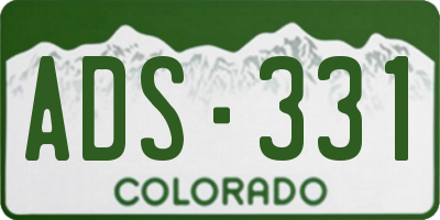 CO license plate ADS331