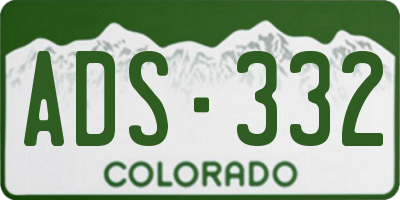 CO license plate ADS332