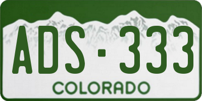 CO license plate ADS333