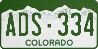 CO license plate ADS334