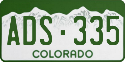 CO license plate ADS335