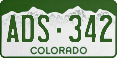 CO license plate ADS342