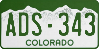 CO license plate ADS343