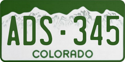 CO license plate ADS345