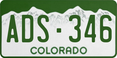 CO license plate ADS346