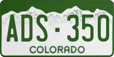 CO license plate ADS350