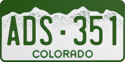 CO license plate ADS351