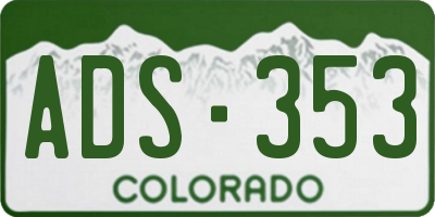 CO license plate ADS353