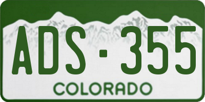 CO license plate ADS355