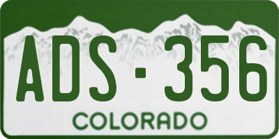 CO license plate ADS356
