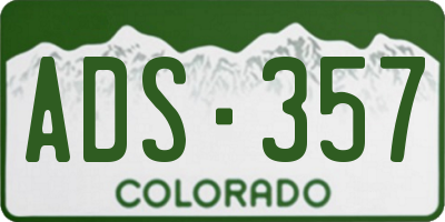 CO license plate ADS357