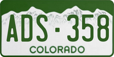 CO license plate ADS358