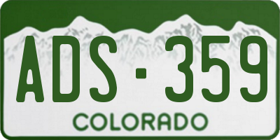 CO license plate ADS359