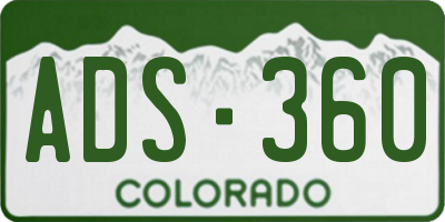 CO license plate ADS360