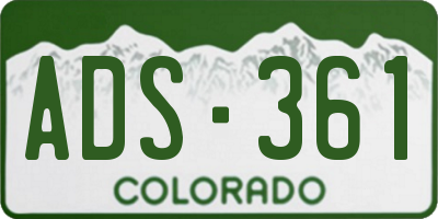 CO license plate ADS361