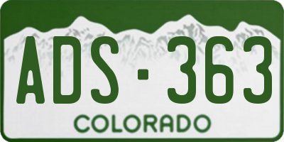 CO license plate ADS363