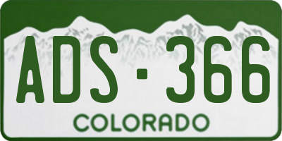 CO license plate ADS366