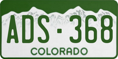 CO license plate ADS368