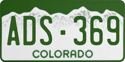 CO license plate ADS369