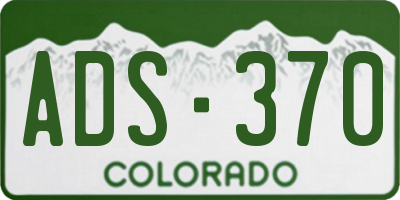 CO license plate ADS370