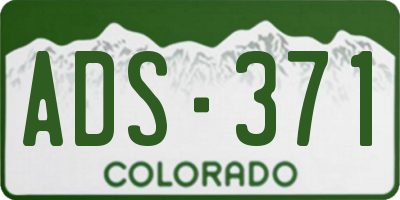 CO license plate ADS371