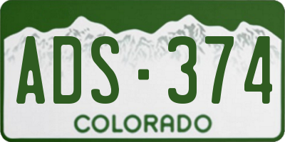 CO license plate ADS374
