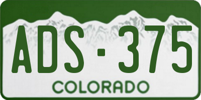 CO license plate ADS375
