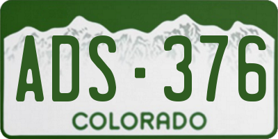 CO license plate ADS376