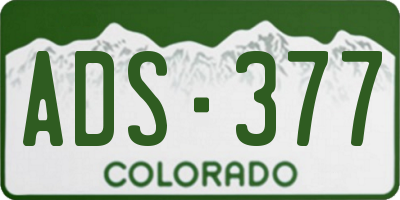 CO license plate ADS377